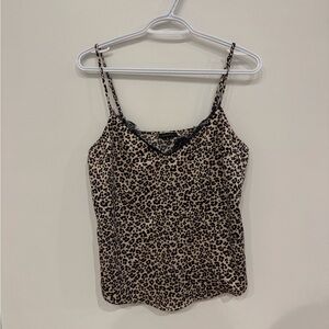 Dynamite Animal Print Camisole with Black Lace
